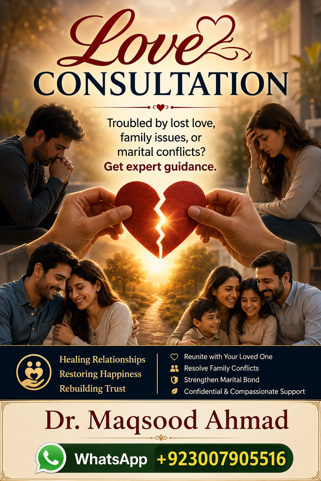 Love Consultation - Expert help for love, spouse, and family issues by Dr. Maqsood Ahmad